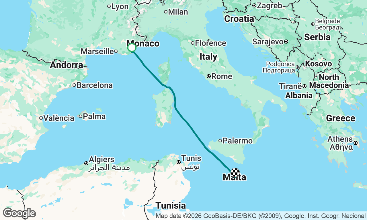 St Tropez to Malta dash