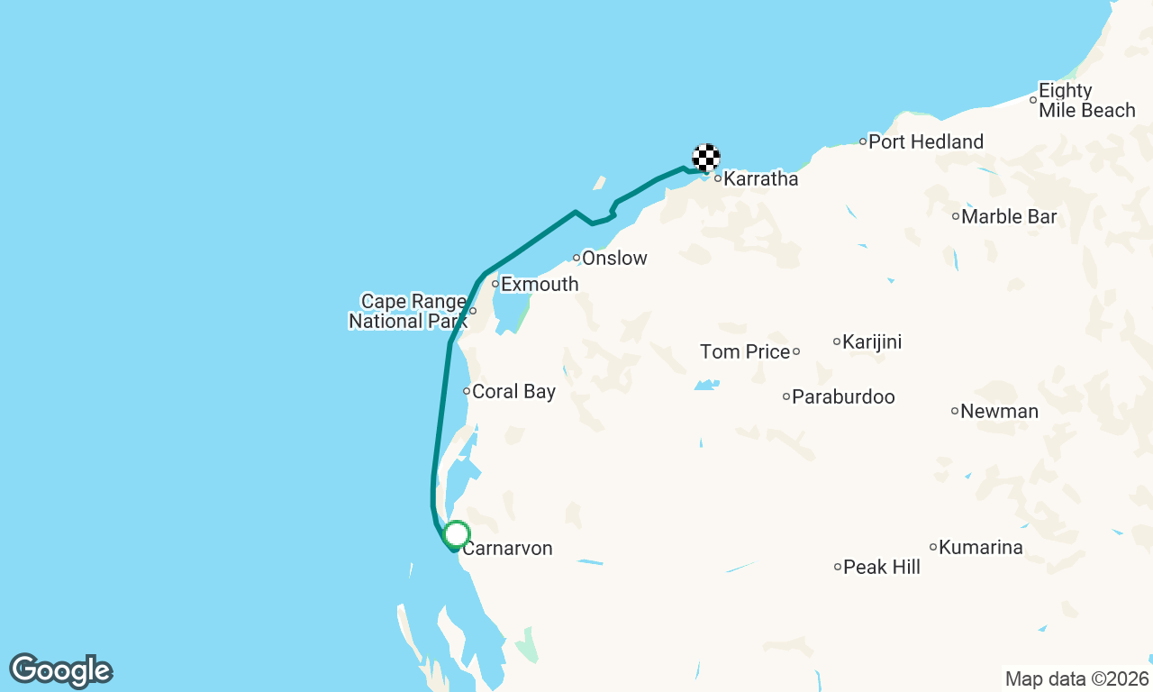 Carnarvon to Dampier