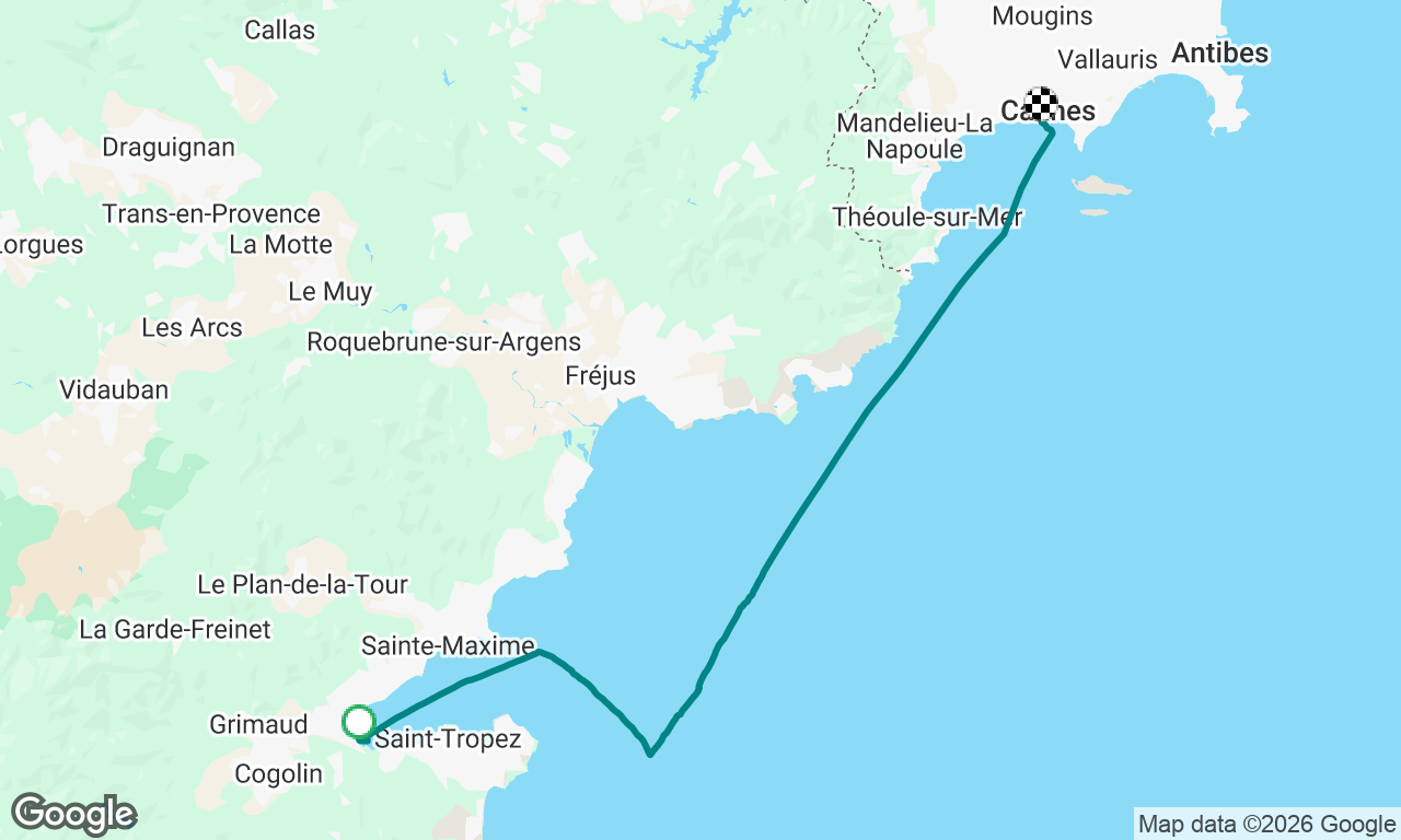 St Tropez to Cannes