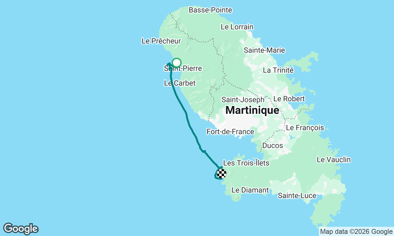 Retour de sainte pierre vers grand anse