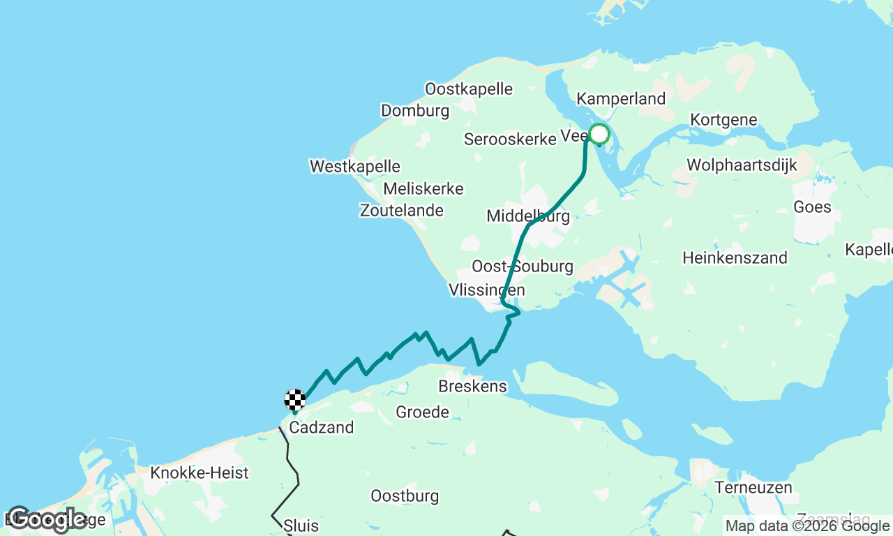 Kortgene to Cadzand via Middelburg