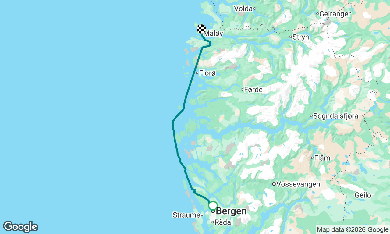 Bergen to Måløy