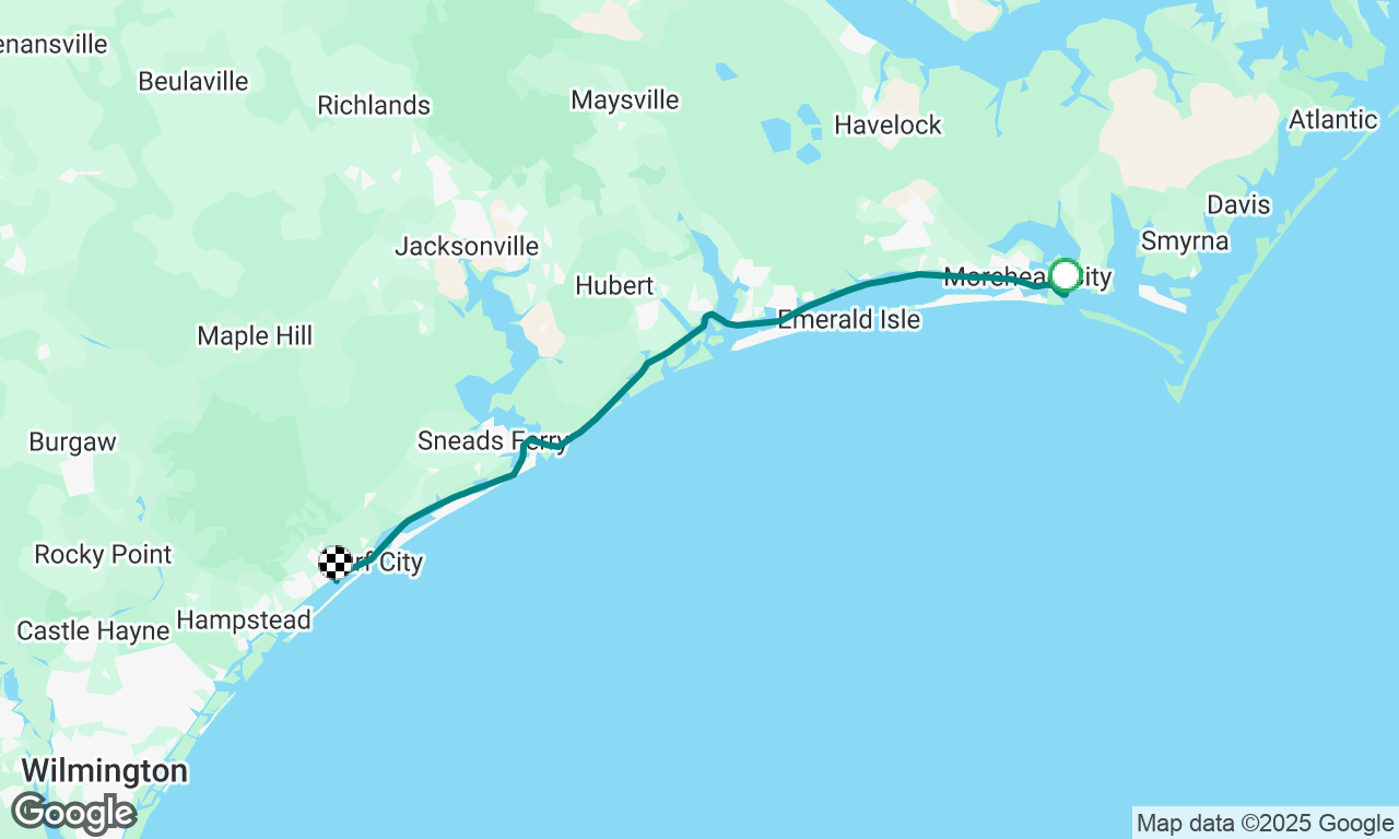 Beaufort NC to anchorage above Surf City NC on the ICW