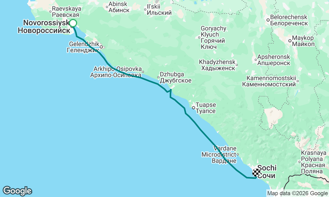 Novorossiysk to Sochi