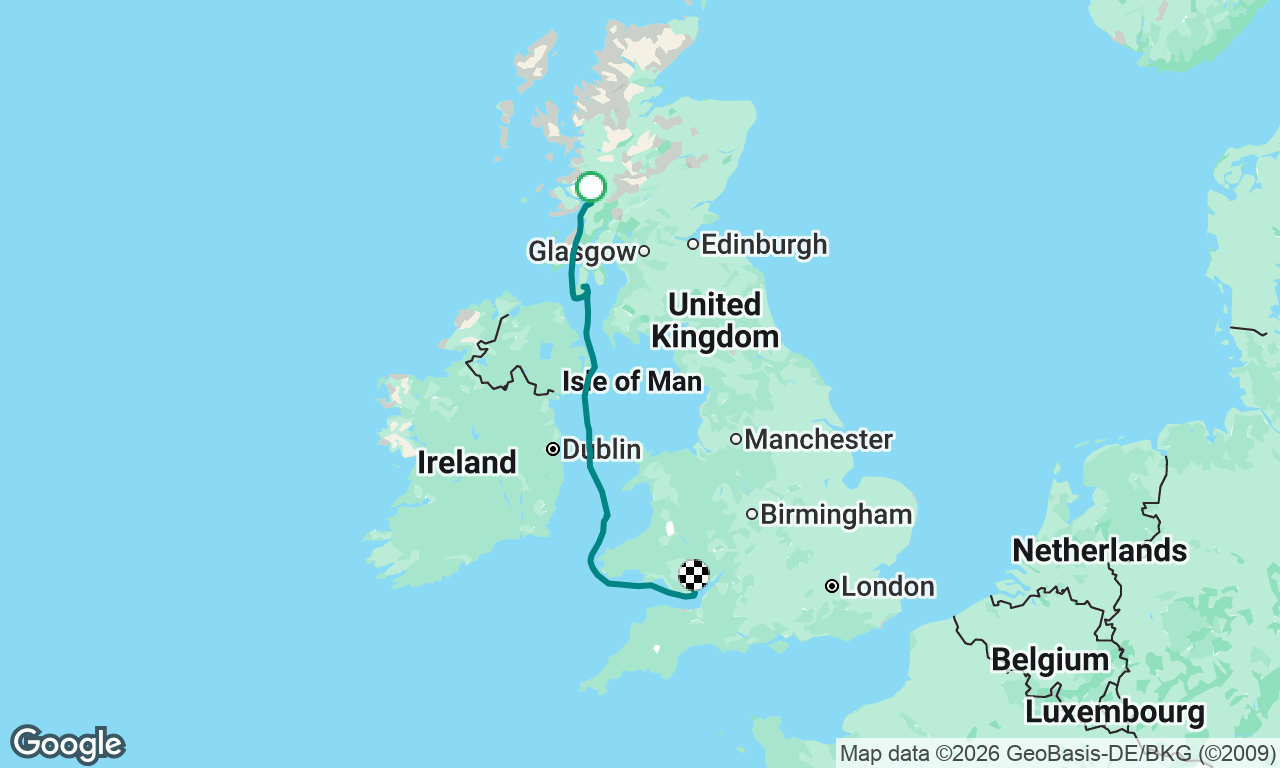 Newcastle to Cardiff- Day 5-9. Oban to Cardiff.