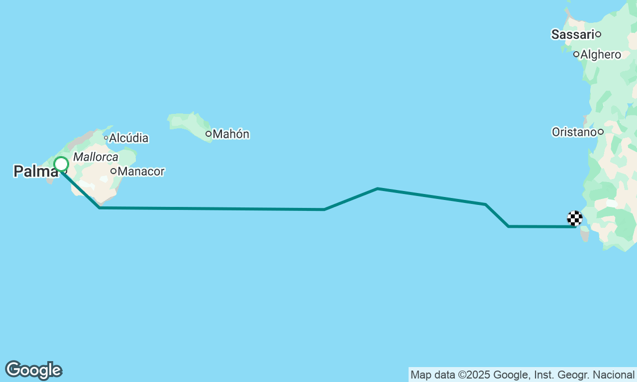 Palma De Mallorca to San Pietro Island, Sardinia
