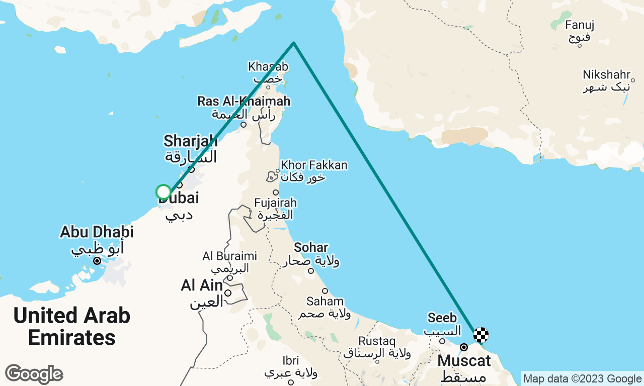 Dubai to Muscat 
