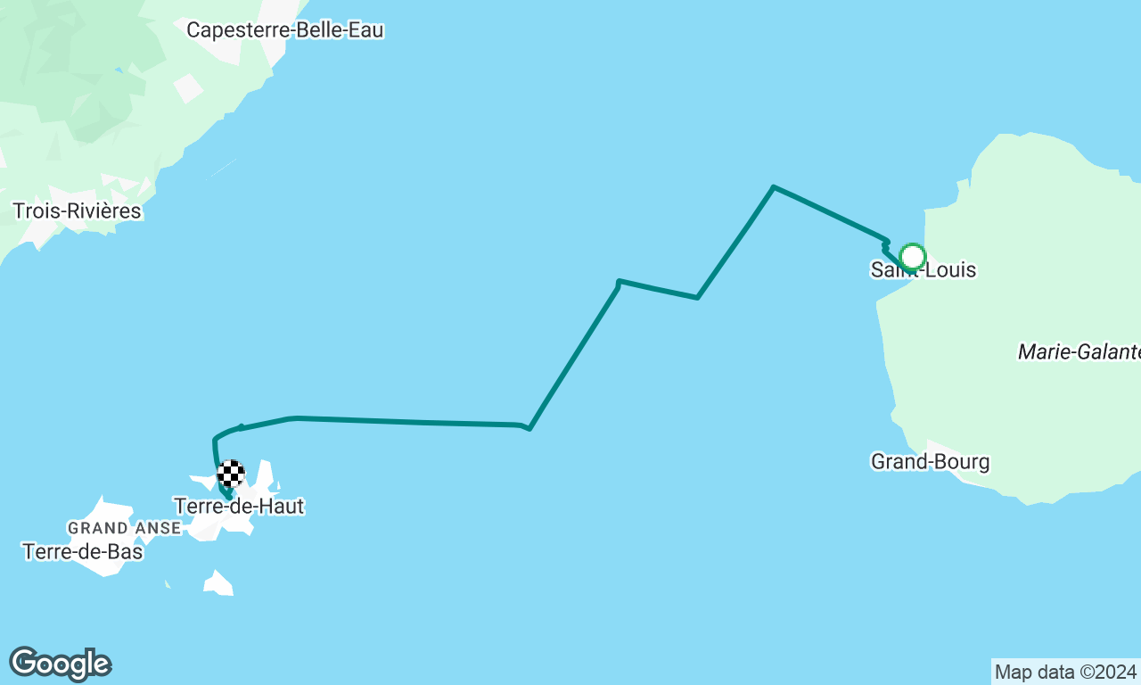 Marie Galante direction Les Saintes. 