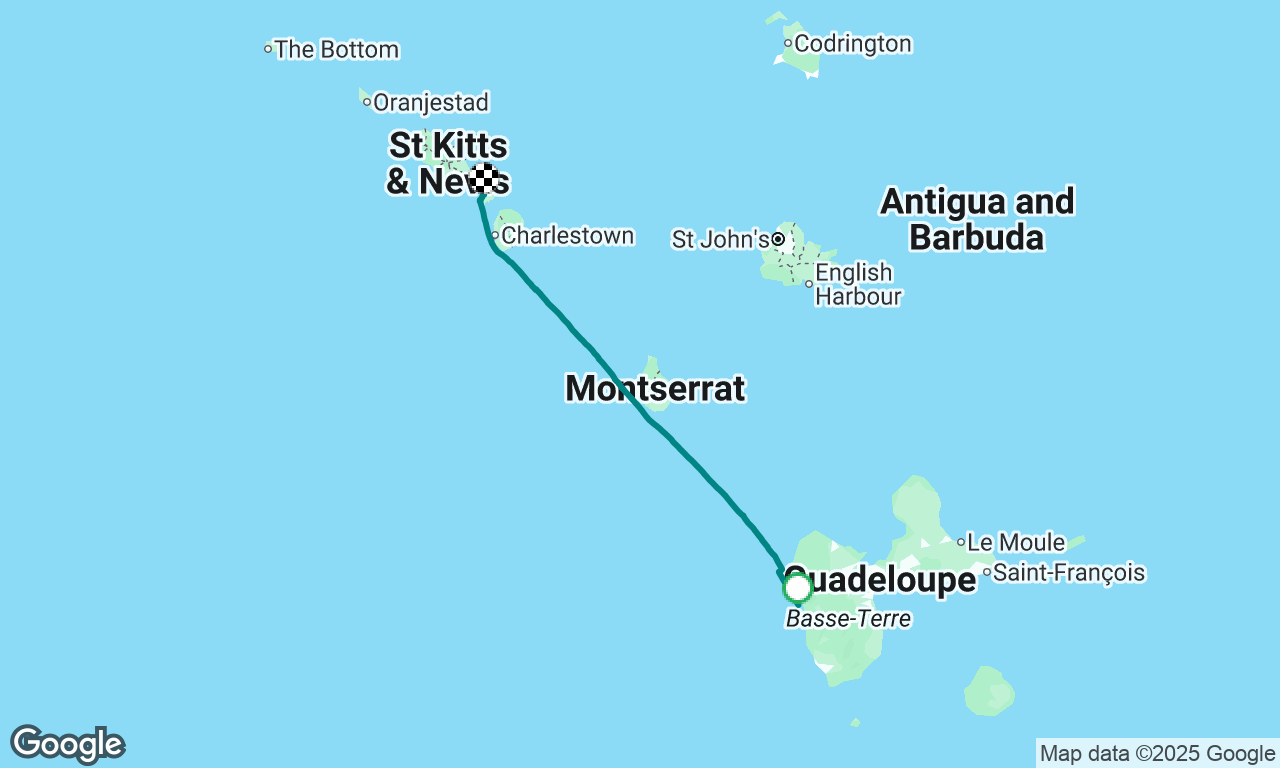 Saint Lucia to Sint Martin
Day 5. Pigeon Island Guadalupe to St Kitts