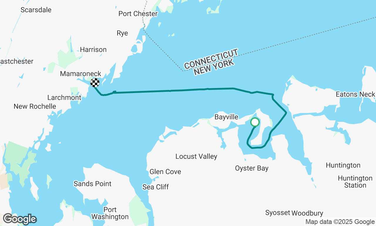 Oyster Bay Anchorage to Post Rd Mamaroneck NY 