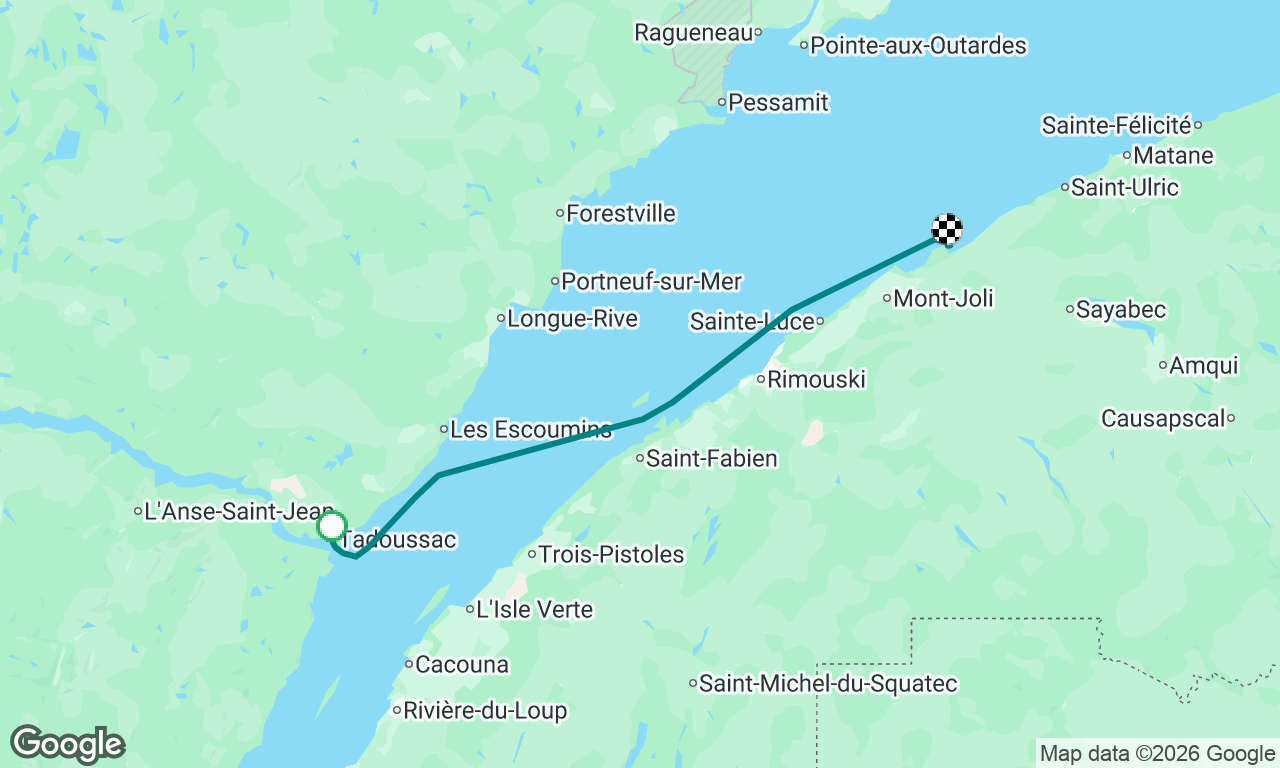 Tadoussac à Metis-sur-Mer 