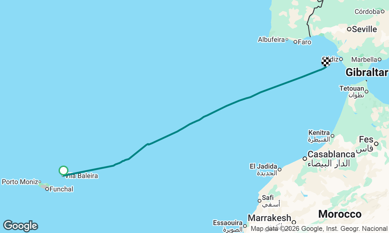 Porto Santo to Cadiz
