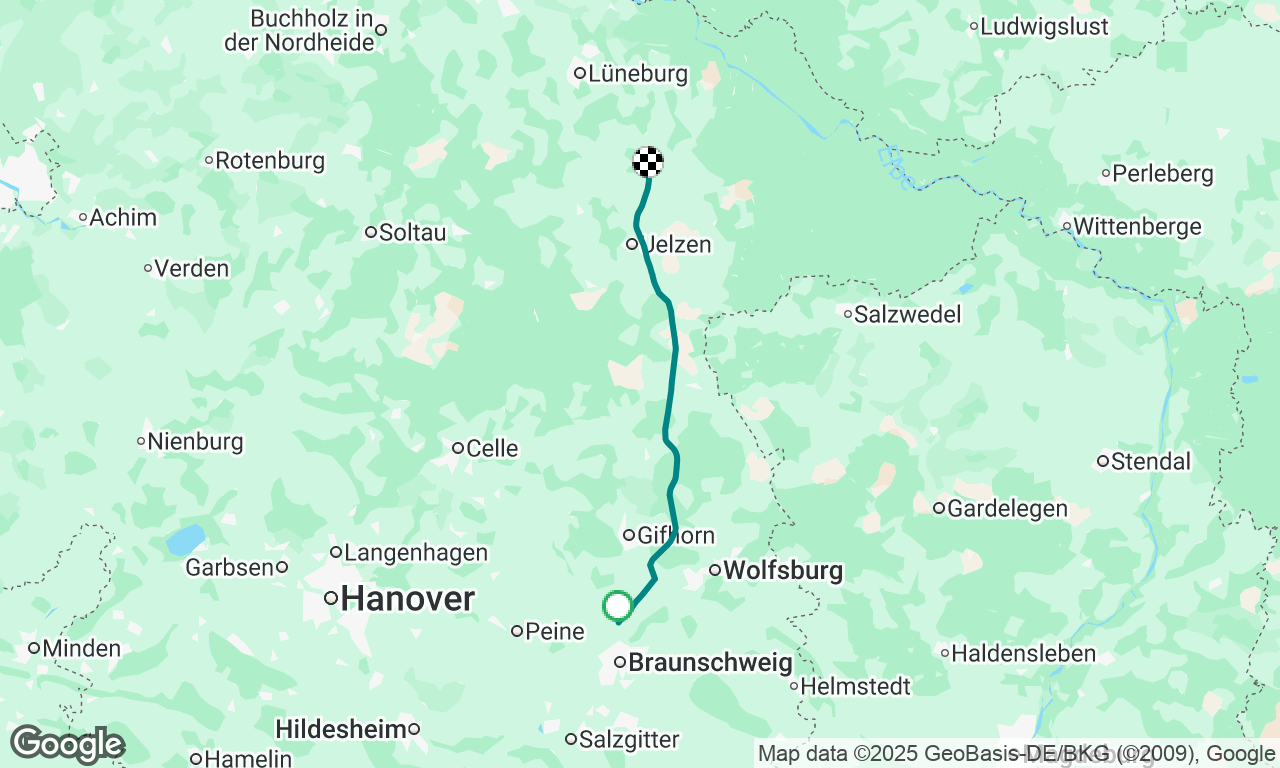 Braunswieg liegestelle til Bad Bevensen liegestelle 