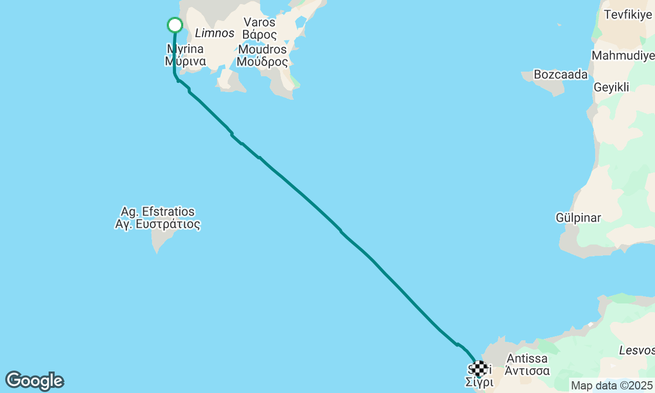 Limnos to Lesbos. 