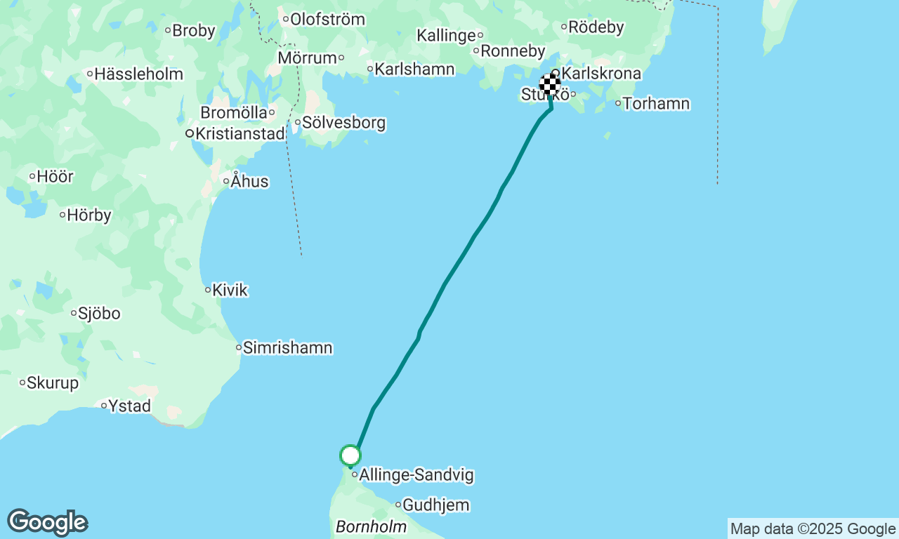 Sandvig Bornholm, Dk to Aspö, Karlskrona, Sweden