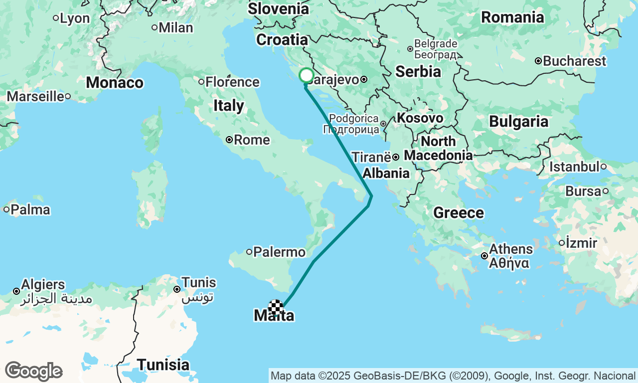 Šibenik to Malta