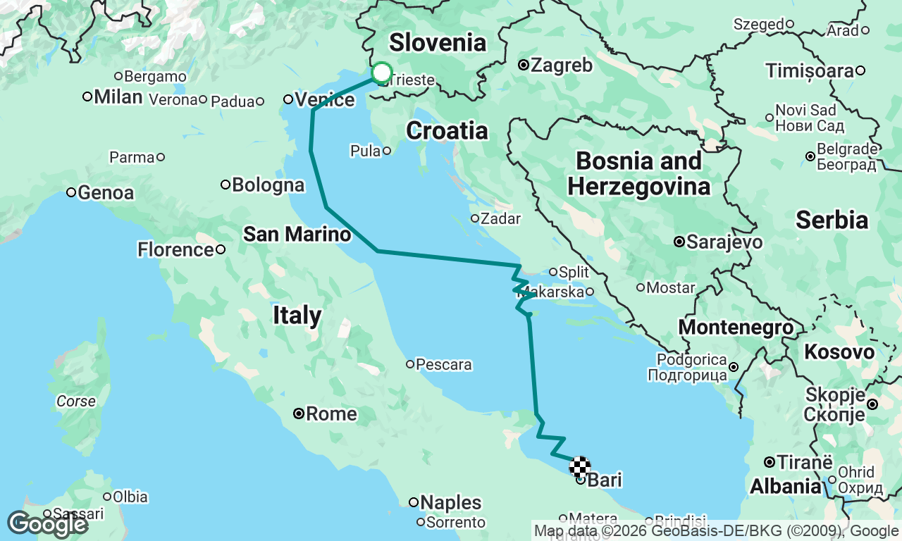 Adriatic delivery of Wauquiez 45S from Trieste to Bari via Croatia
