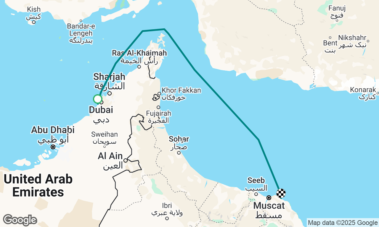 Dubai to Muscat 2025