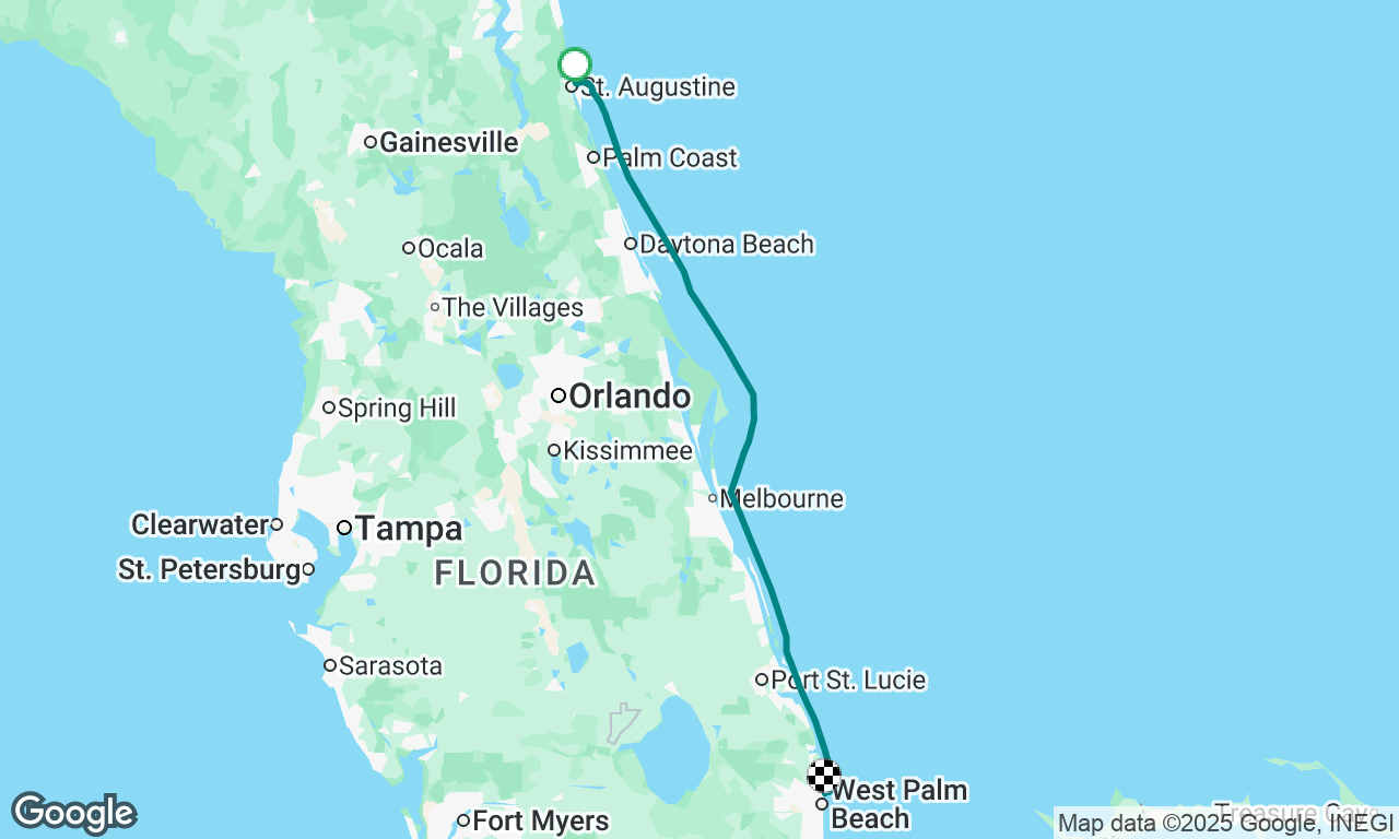 St Augustine to West Palm Beach