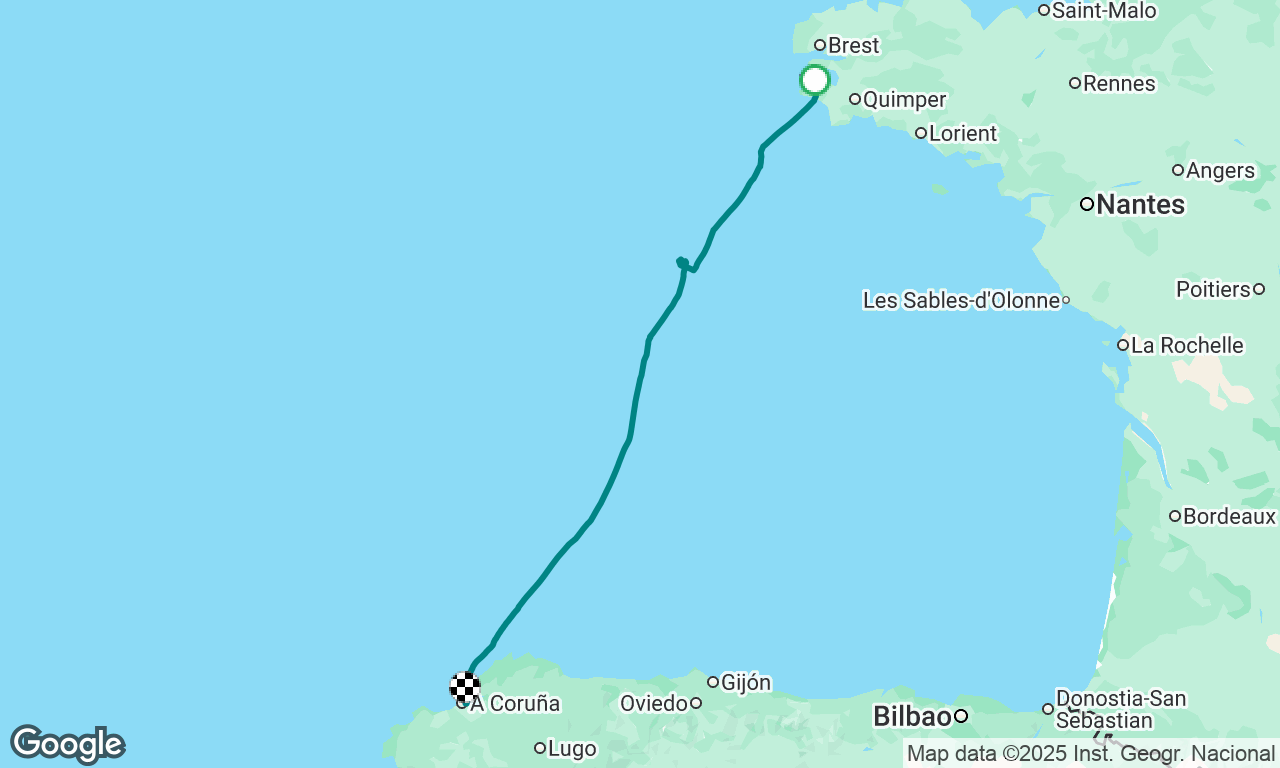 Audierne. Brittany to A Coruna, Galicia