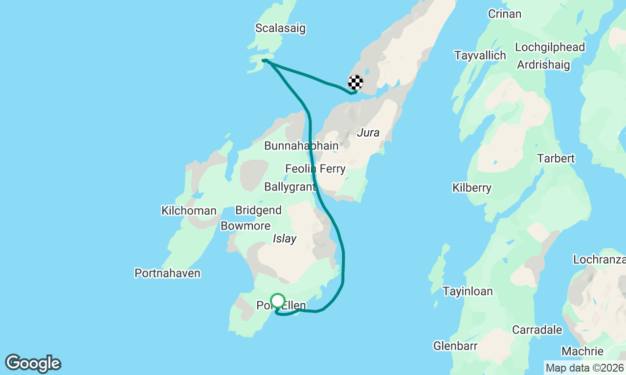 Port Ellen to Port Tarbert, Jura via Oronsay