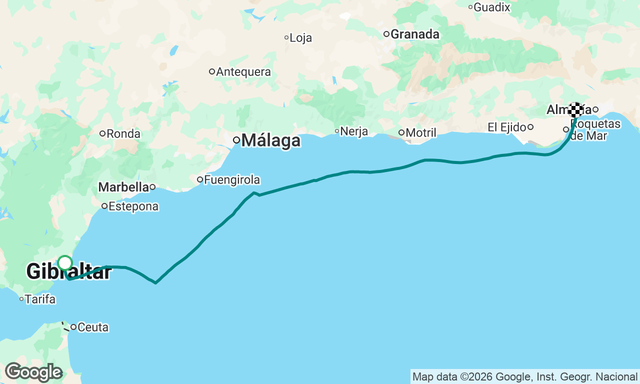 Giblartar->Almeria