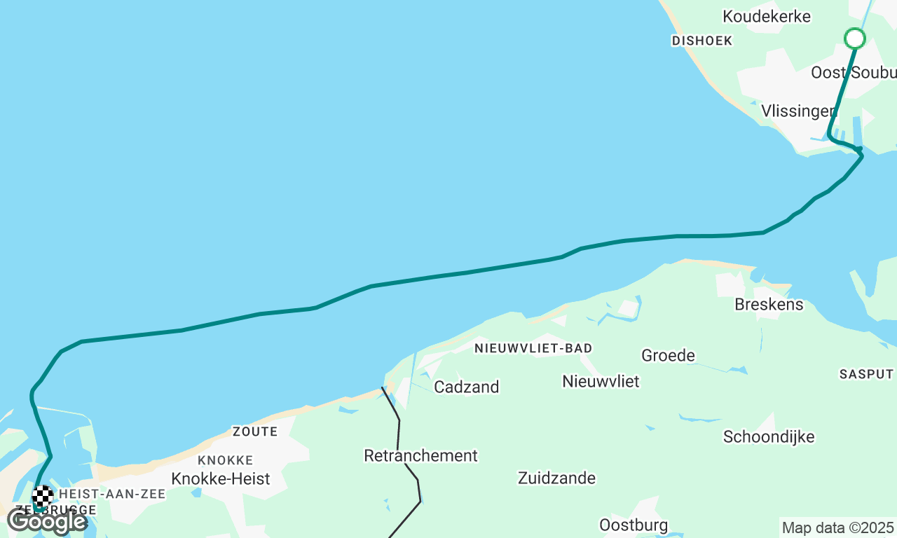 Middelburg to Zeebrugge
