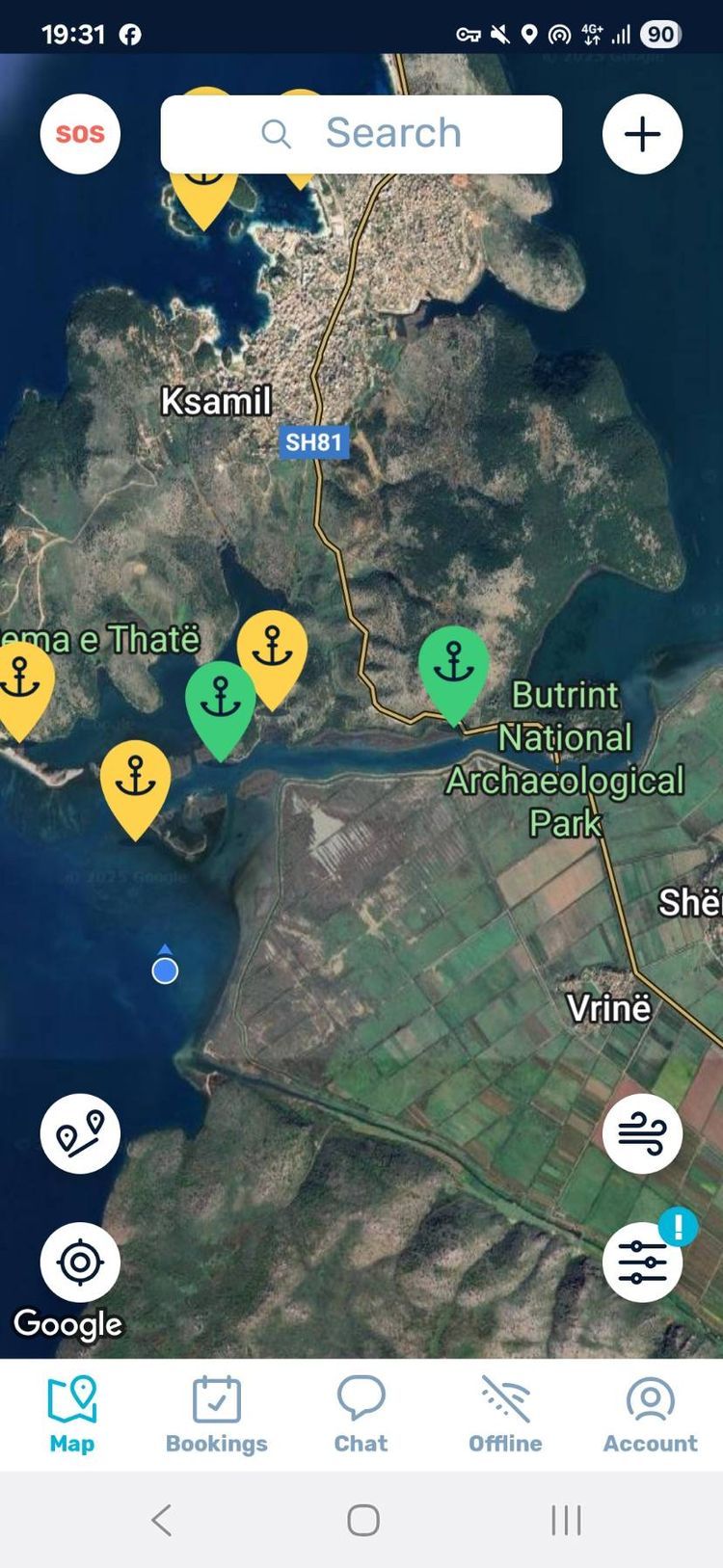 Voyage photo from Butrint South to Sarande Port