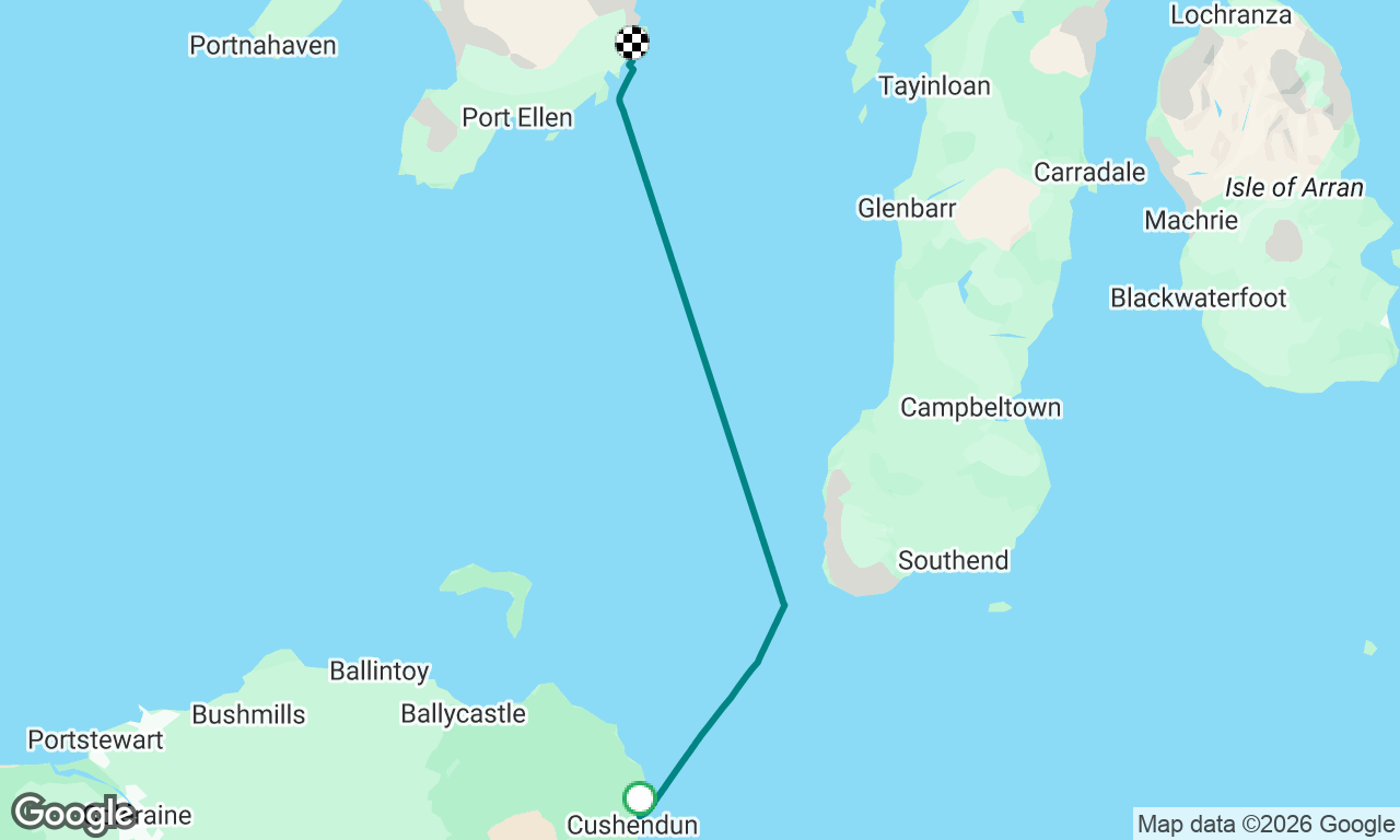 Cushendun, NI to Kintour, Scotland