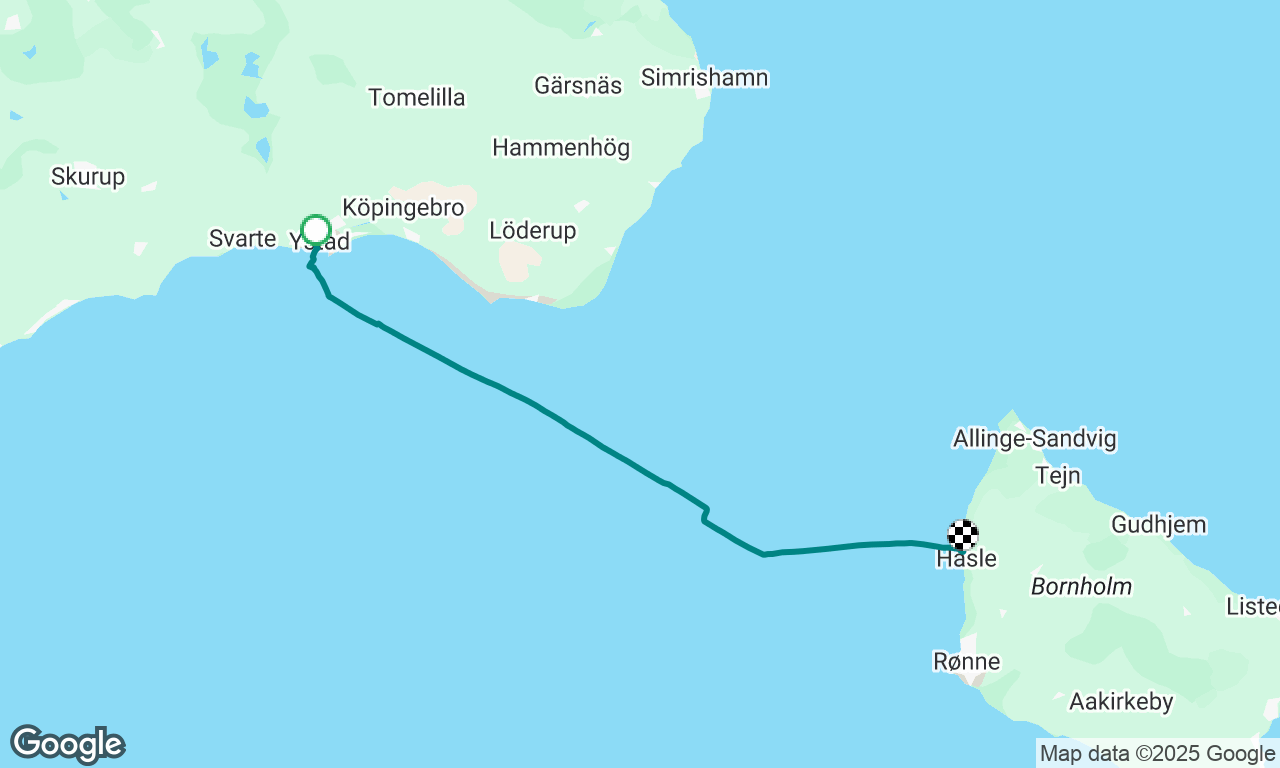 Summer trip 2025. Leg 5. Ystad (Sweden) - Hasle (Denmark)