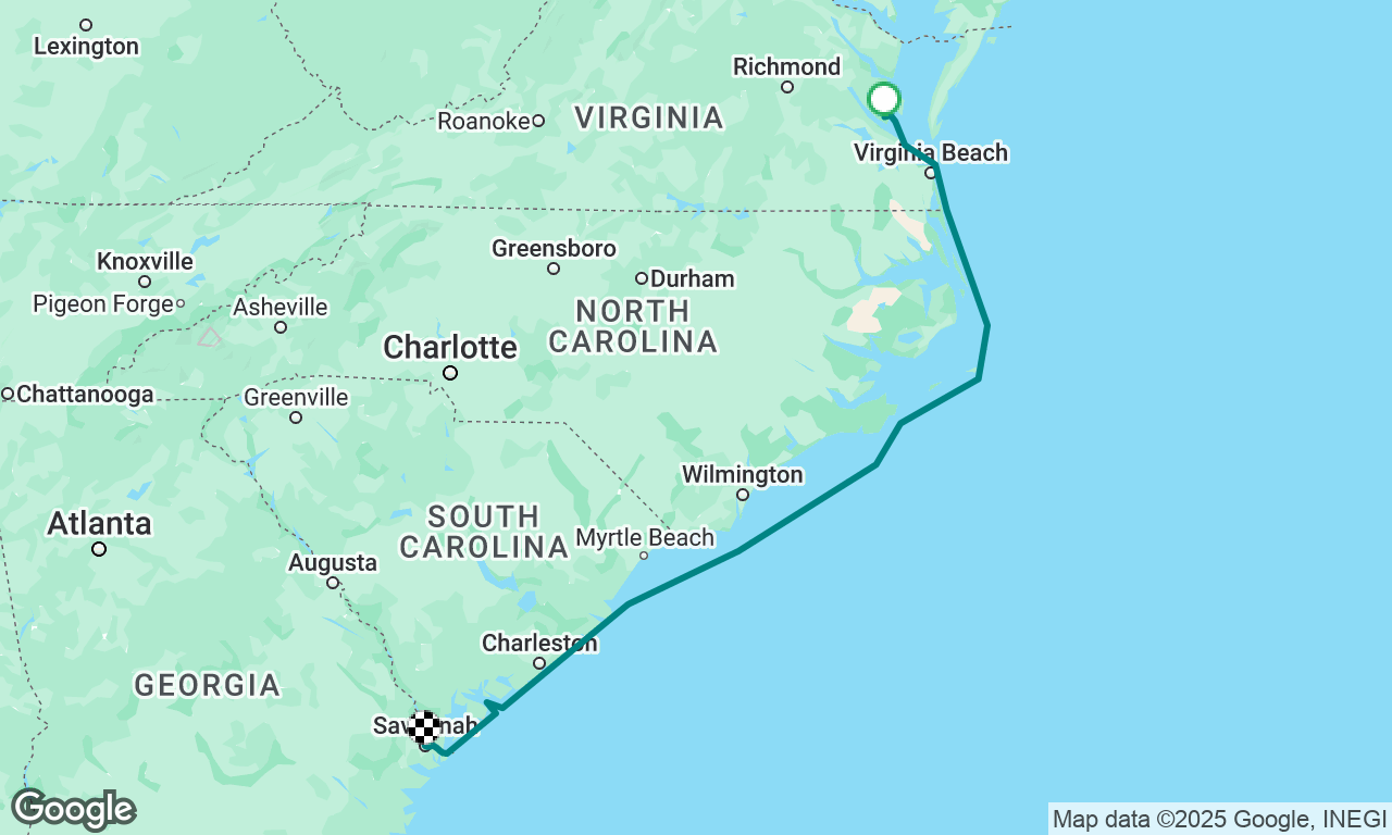Hayes, VA to Savanah, GA