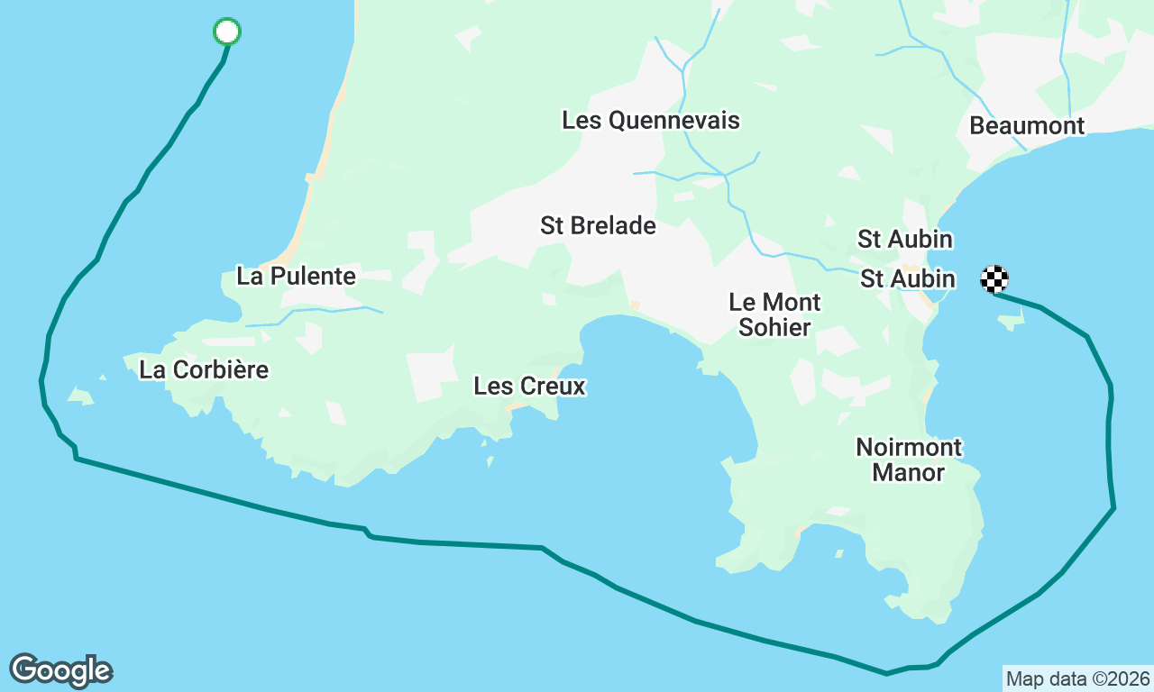 Return St.Ouens bay to St.Aubins Fort