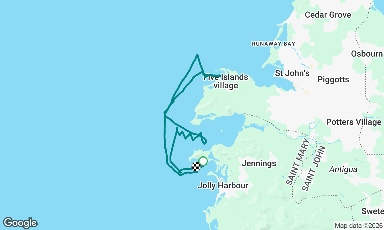 Jolly Harbour to Five Island Harbour