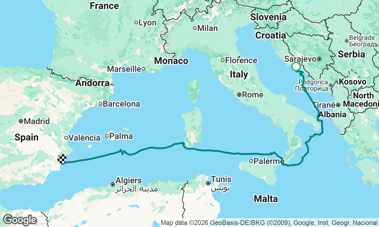Vrboska, Croatia -  Torrevieja, Spain