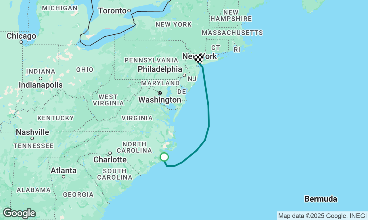 Morehead City (NC, USA) to New York (NY, USA)