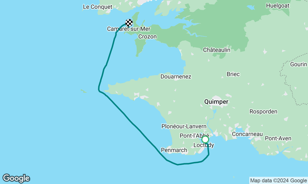 Loctudy to Camaret. Fog, blit n gearbox failure