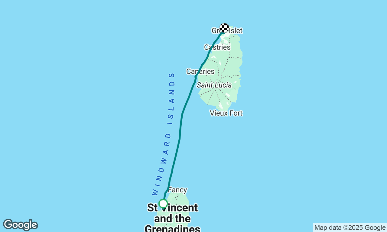 Chateaubelair - St Vincent à Rodney Bay - Ste Lucie