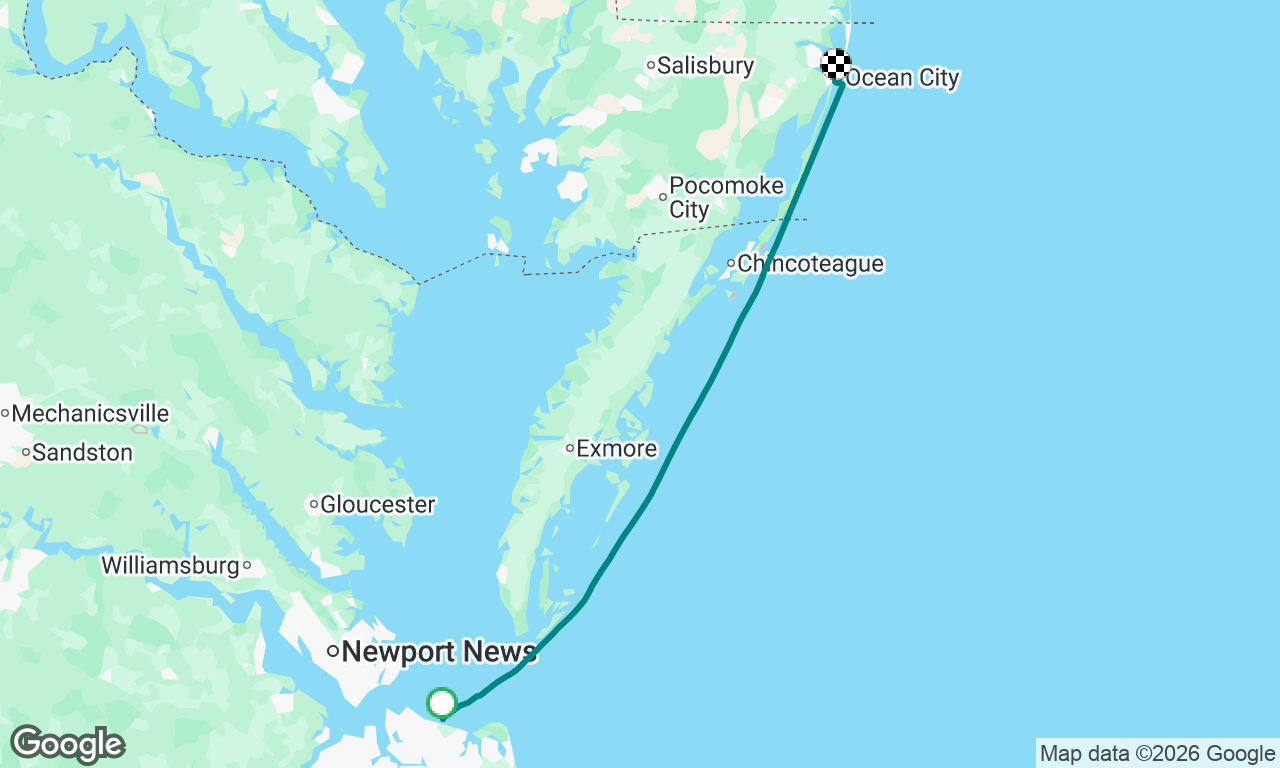 Norfolk -> Ocean city