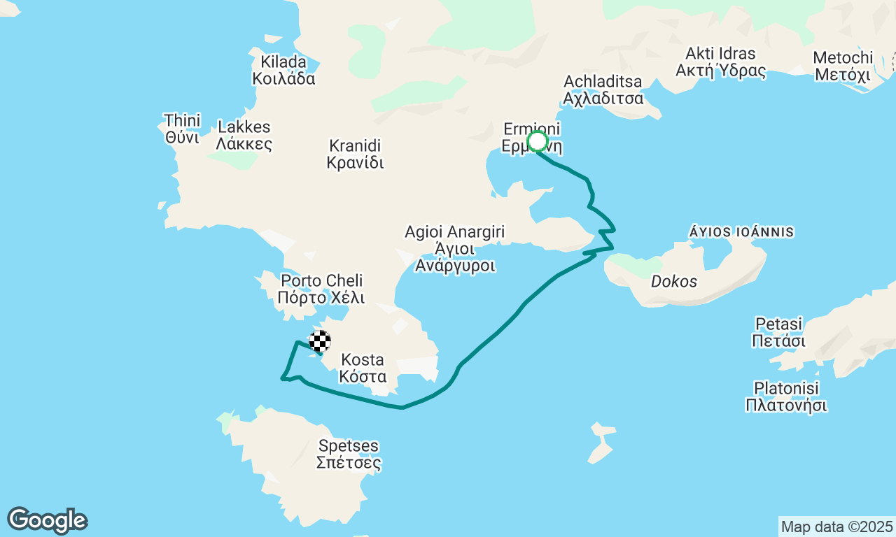 Ermioni to Chinitsa - 1 Sep 2025