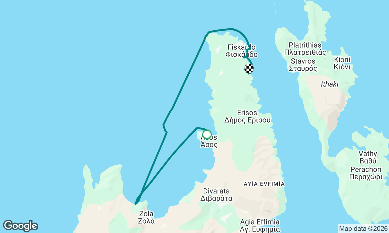 Ionian Day 4: Kefalonia - Assus to Evreti north. With a stop at Fteri beach