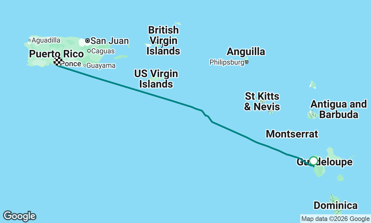 Guadeloupe to Puerto rico, ponce
