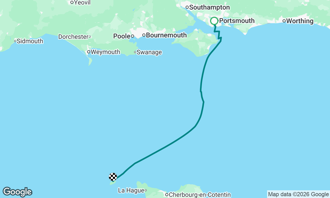 Night sail from Haslar to Braye