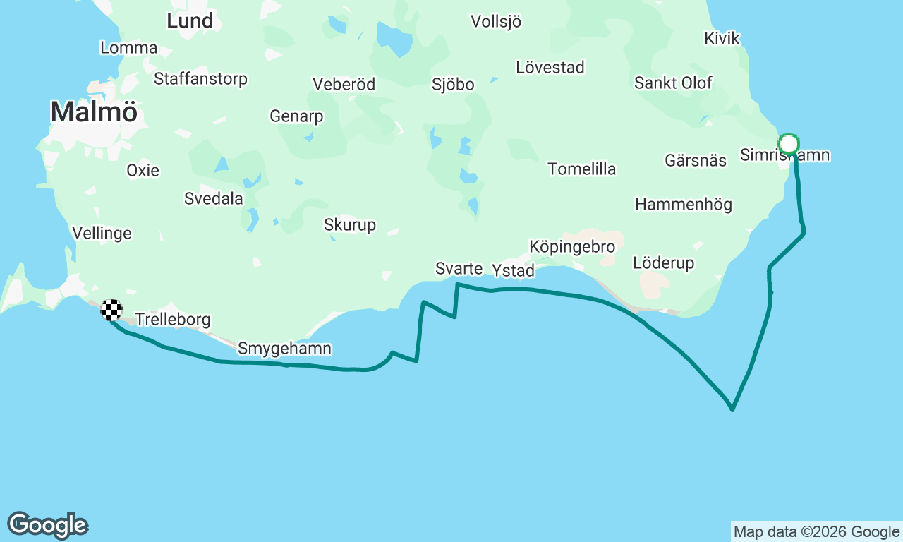 Simrishamn to Skåre (Trelleborg)