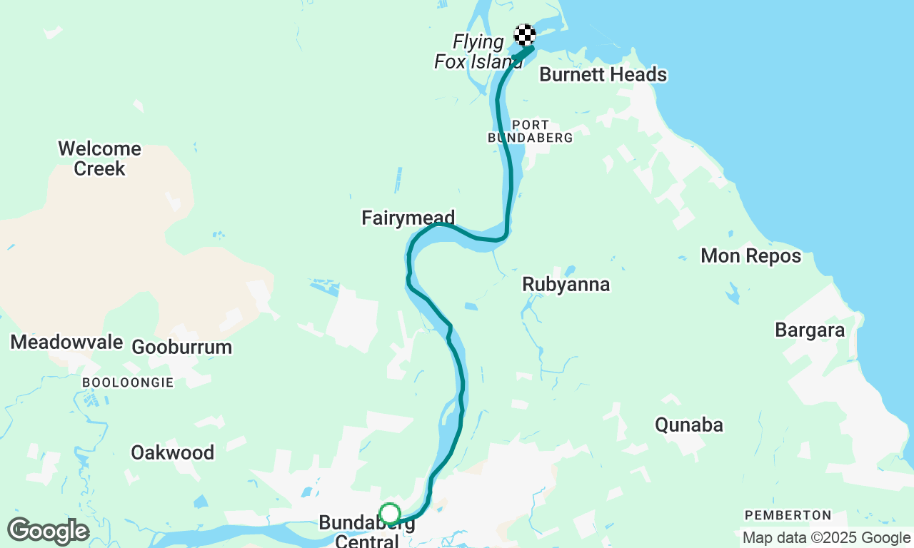 Burnett river, city to heads
