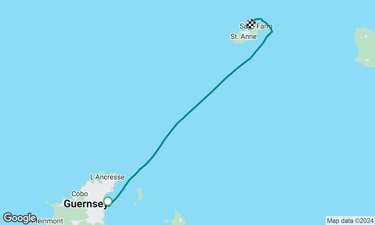 Brisk sail to Braye