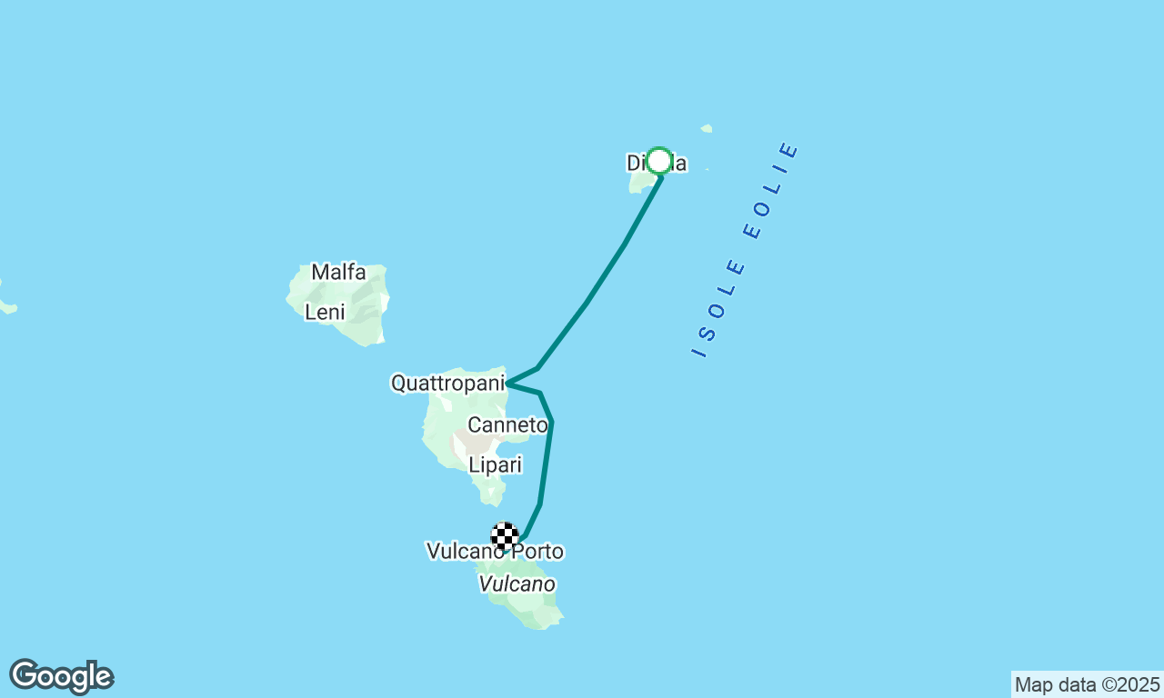 Panarea to Vulcano with Lipari swimming stop