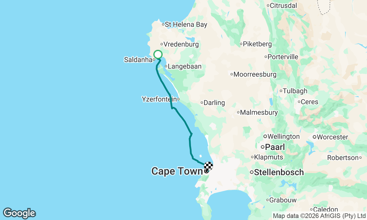 Saldanha to capetown 
