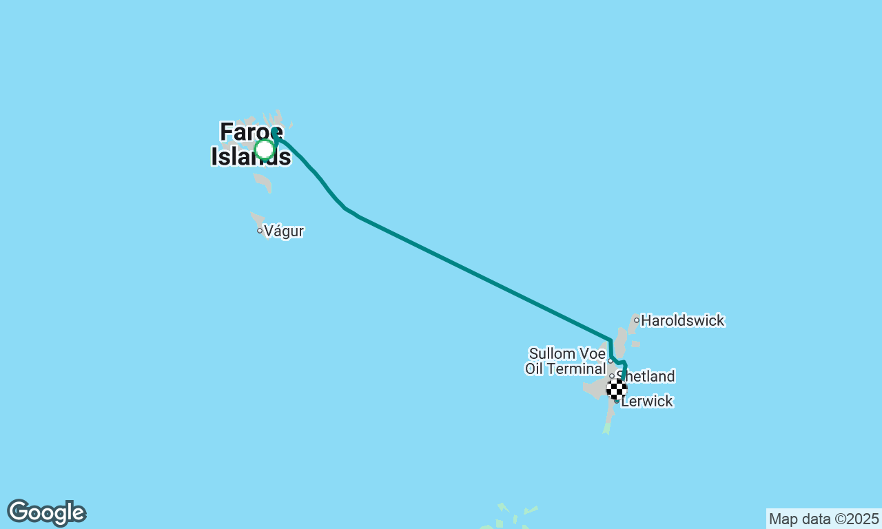 Faroes to Shetland