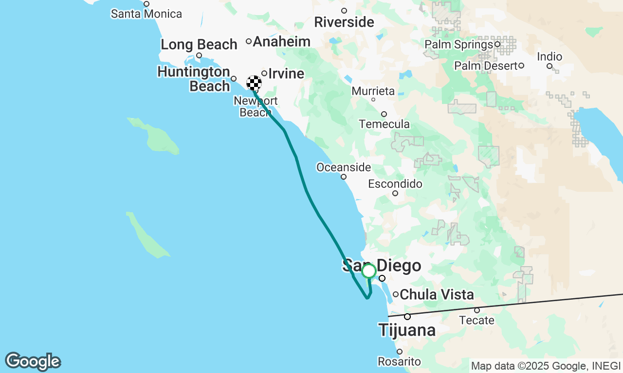 Transit to Newport Beach from San Diego on Natural Nine 