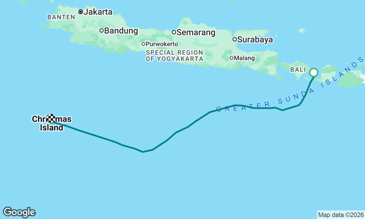 Lombok to Christmas Island